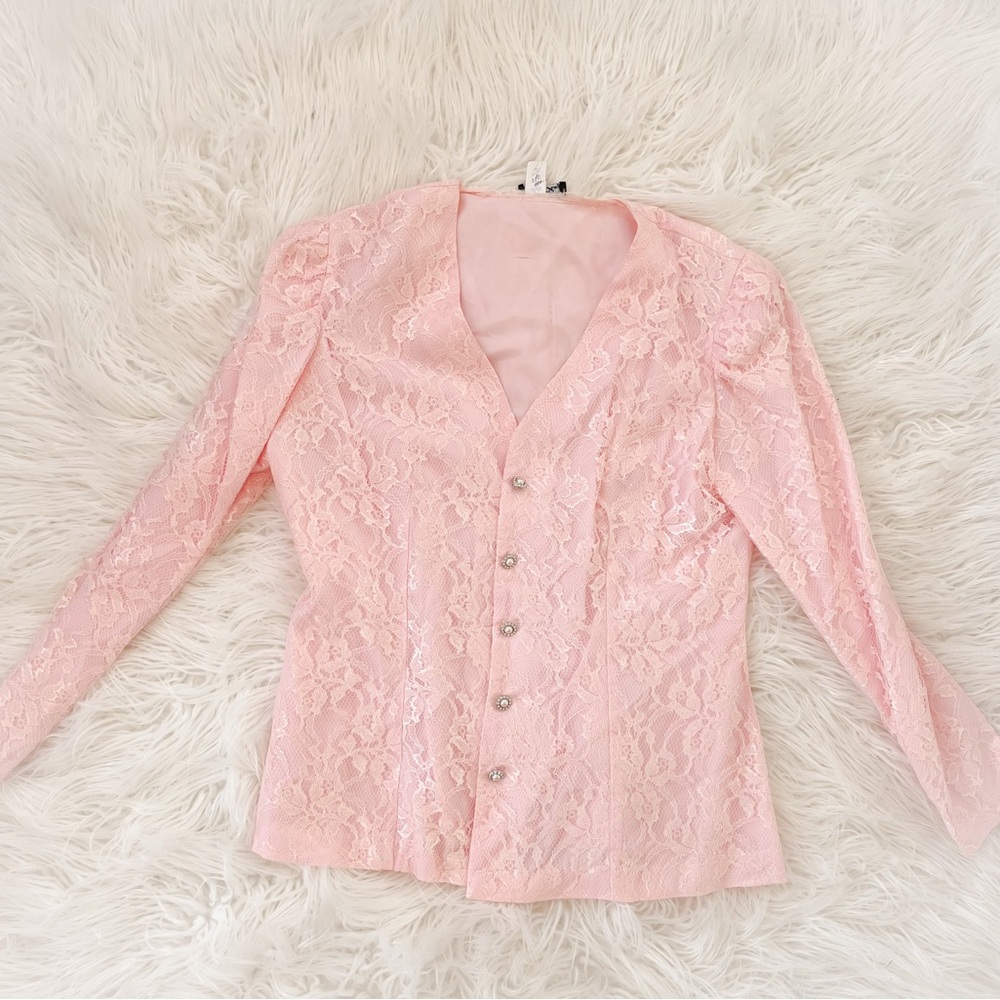 Lace Pink Spring blazer size 14 large